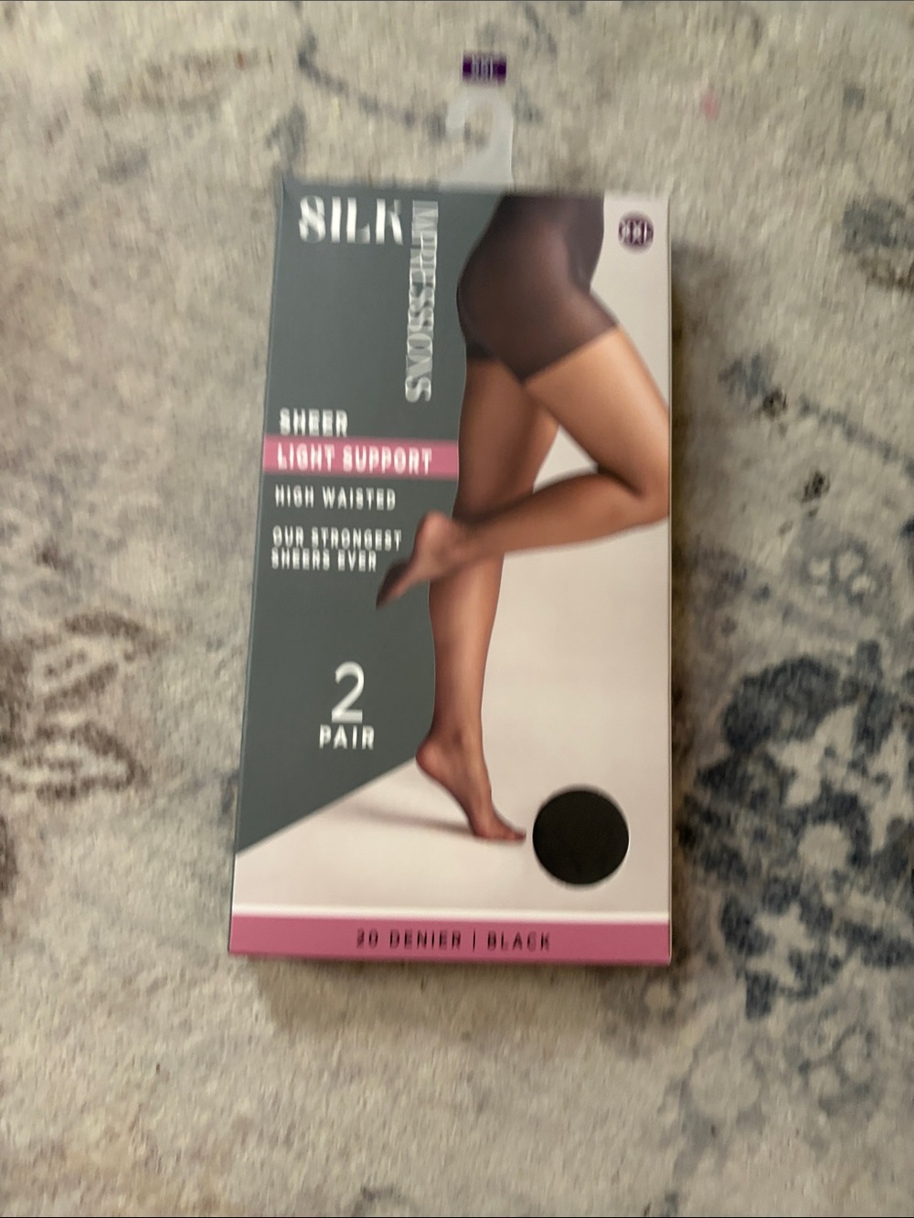 Sheer Light Support High-Waist Pantyhose - Black (2 Pair)